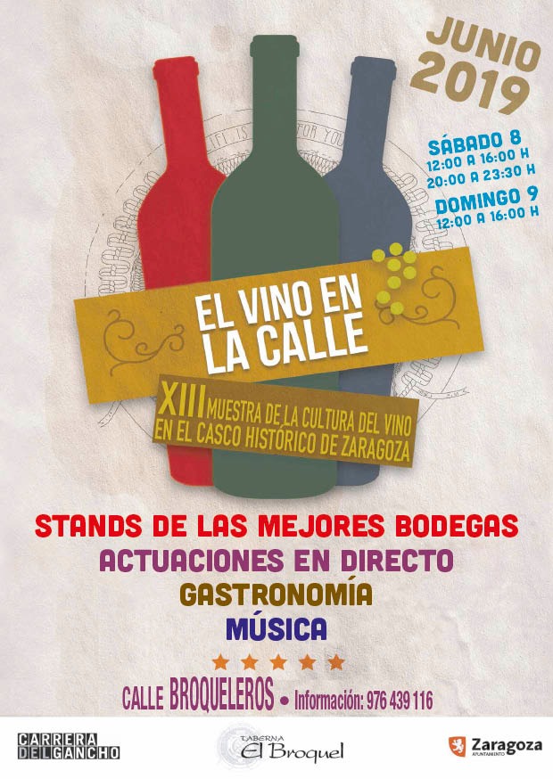 XIII Muestra de la cultura del Vino en el Casco Histórico – Zaragoza 8 y 9 de junio.